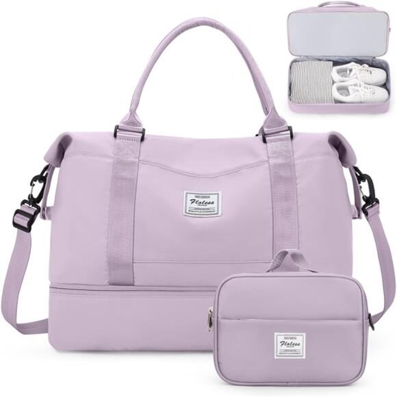 Weekender Bags for Women,Personal Item Travel Bag with Shoes Compartment - Picture 1 of 7